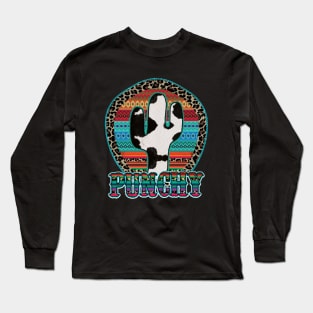 Punchy Cowhide Cactus Long Sleeve T-Shirt